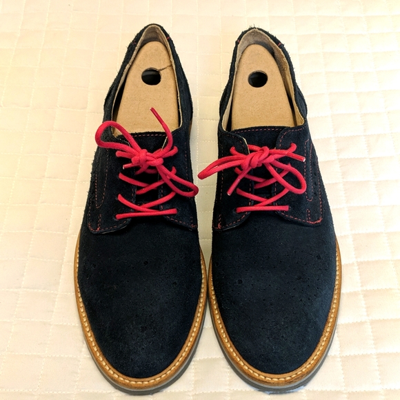 HALOGEN Blue Suede Oxfords